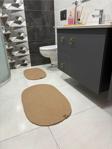 Yağlıoğlu Tekstil Küçük Boy Petek Hasır Pamuklu İkili Banyo Halısı