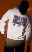 Örümcek Adam Karakterler Baskılı Unisex Oversize Hoodie