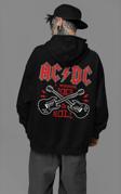 Rock Metal Müzik Grubu Baskılı Unisex Oversize AC DC Hoodie