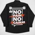 No Pain No Gain Baskılı Unisex Fitness Gym Cepli Gömlek