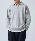 Polo Yaka Yarım Fermuarlı Unisex Oversize Sweatshirt