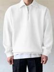 Polo Yaka Yarım Fermuarlı Unisex Oversize Sweatshirt