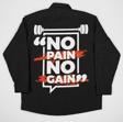 No Pain No Gain Baskılı Unisex Fitness Gym Cepli Gömlek