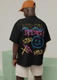Breath Deeper Yazılı Unisex Oversize Tasarım Tişört