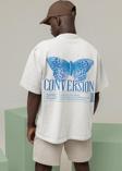 Butterfly Conversion Tasarım Baskılı Unisex Oversize Tişört