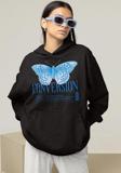 Tasarım Conversion Baskılı Unisex Oversize Kelebek Hoodie