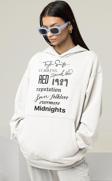 Taylor Swift Albüm İsimleri Baskılı Unisex Oversize Şarkıcı Hoodie