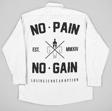 No Pain No Gain Baskılı Unisex Fitness Gym Cepli Gömlek