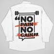 No Pain No Gain Baskılı Unisex Fitness Gym Cepli Gömlek