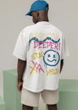 Breath Deeper Yazılı Unisex Oversize Tasarım Tişört
