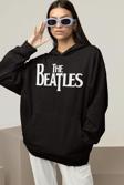 The Beatles Müzik Grubu Yazılı Unisex Oversize Hoodie