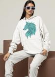 Kurt Desenli Unisex Oversize Hoodie
