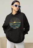 Özel Tasarım Gün Batımı Baskılı Unisex Oversize Hoodie
