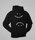 Gülen Yüz Baskılı Unisex Oversize Hoodie