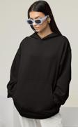 Oversize Unisex Baskısız Basic Hoodie