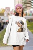 Billie Eilish Baskılı Unisex Oversize Mona Lisa Tasarım Sweatshirt