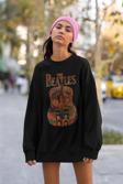 The Beatles Tasarım Gitar Baskılı Unisex Oversize Müzik Grubu Sweatshirt