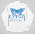 Butterfly Conversion Yazılı Unisex Kelebek Tasarım Cepli Gömlek