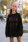 Fucck Off Yazılı Unisex Oversize Sweatshirt