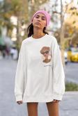 Özel Tasarım Şapkalı Kadın Baskılı Unisex Oversize Sweatshirt