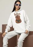 The Beatles Müzik Grubu Baskılı Unisex Oversize Hoodie