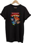 Remonz Ninja Sharks Baskılı %100 Pamuk Basic T-Shirt Normal Beden Tişört
