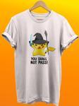 Remonz Yüzüklerin Efendisi Pikachu Gandalf Baskılı %100 Pamuk Basic T-Shirt Normal Beden Tişört