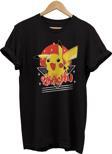Remonz Pikachu Baskılı %100 Pamuk Basic T-Shirt Normal Beden Tişört