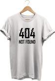 Remonz 404 Not Found Baskılı Beyaz, %100 Pamuk Basic (Normal Beden) T-Shirt