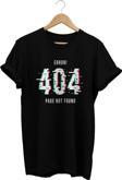 Remonz 404 Not Found Baskılı Siyah, %100 Pamuk Basic (Normal Beden) T-Shirt