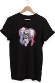 Remonz Gotham City Harley Quinn Baskılı Siyah T-Shirt