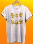 Remonz Pikachu Duygu Durumları Baskılı %100 Pamuk Basic T-Shirt Normal Beden Tişört