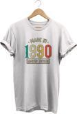 Remonz 1990 Baskılı Beyaz, %100 Pamuk Basic (Normal Beden) T-Shirt