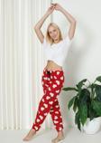 Luxury Soft Welsoft Polar Desenli Kurdeleli Kışlık Pijama Altı Pantolon