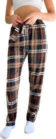 Dreamy Soft Kadife Dokulu Ekose Kareli Süet Pijama Altı Pantolon
