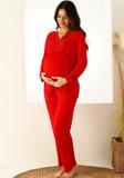 Premium Kutulu Emzirme Bölmeli Dantelli Hamile Lohusa Pijama Takımı