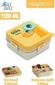 Vagonlife Lunch Box 1120 ML (Sızdırmaz,Karışmaz Üç Bölmeli) Sos Kaseli Yeni Nesil Sefer Tası-FFLBOX10082