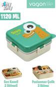Vagonlife Lunch Box 1120 ML (Sızdırmaz,Karışmaz Üç Bölmeli) Sos Kaseli Yeni Nesil Sefer Tası-FFLBOX10082