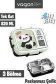 Vagonlife Lunch Box 820 ML Tek Kat Üç Bölmeli Sos Kaseli Yeni Nesil Sefer Tası-FFLBOX10283