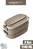 Vagonlife 1140 ML 2 Kat Paslanmaz Çelik Çorba Kaseli Bento Lunch Box Yeni Nesil Sefer Tası -FFLBOX10403