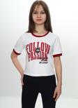 Toontoy Kız Çocuk Crop Garni Baskılı Tişört