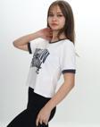 Toontoy Kız Çocuk Crop Garni Baskılı Tişört