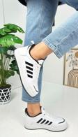 Günlük Unisex Sneaker Spor Ayakkabı Bağcıklı Çizgi Detaylı Rahat Hafif Bağcıklı Tırtık Taban ST-331 