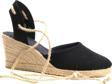 Gerçek Elişi Siyah Kadın Dolgu Topuk Espadril Handmade