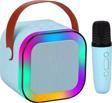 Qasul Rgb Işıkl Mikrofonlu Taşınabilir Bluetooth Hoparlör Kablosuz Karaoke Müzik Eğlence Karaoke Hoparlör