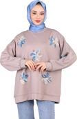 Lonca Tekstil Kadın Tül Çiçek Desenli Tunik /  Sweat S