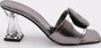 Kadın Oval Taş İpi İşleme Topuklu Terlik Platin Metalik 352112142674