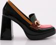 Kadın Topuklu Loafer Ayakkabı Siyah Multi 4912535
