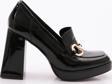 Kadın Topuklu Loafer Ayakkabı Siyah Rugan 4912535