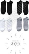 Sockshion Unisex 8 Çift Pamuklu Patik Çorap - Rahat Ve Şık Tasarım